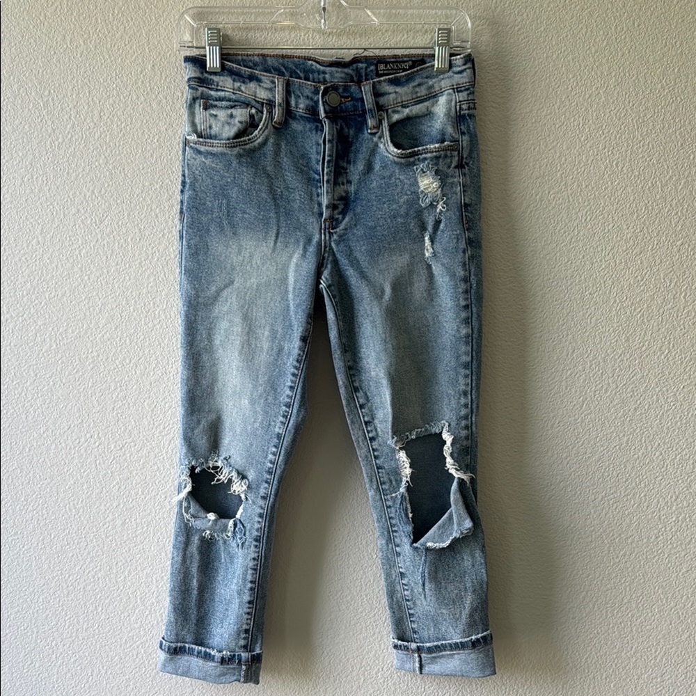 Blanc NYC Madison Crop Distressed Jeans Size 25